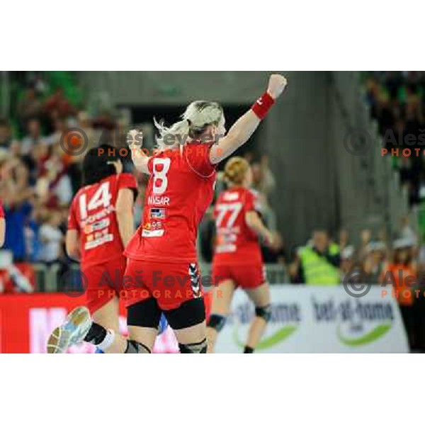 Tamara Mavsar in action during Hanball game Krim Mercator - Larvik, EHF Champions League 2011-2011, Arena Stozice, Ljubljana, 13.11.2011 