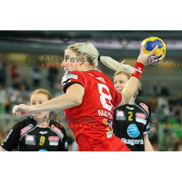 Tamara Mavsar in action during Hanball game Krim Mercator - Larvik, EHF Champions League 2011-2011, Arena Stozice, Ljubljana, 13.11.2011 