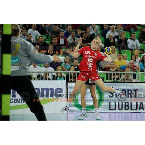 Kristina Bille Hansen in action during Hanball game Krim Mercator - Larvik, EHF Champions League 2011-2011, Arena Stozice, Ljubljana, 13.11.2011 