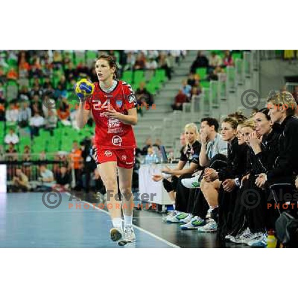 Kristina Franjic in action during Hanball game Krim Mercator - Larvik, EHF Champions League 2011-2011, Arena Stozice, Ljubljana, 13.11.2011 