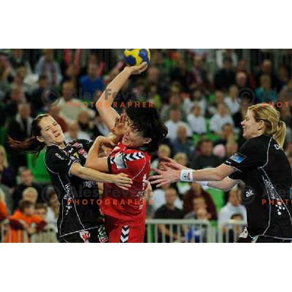 Ljudmila Bodnieva in action during Hanball game Krim Mercator - Larvik, EHF Champions League 2011-2011, Arena Stozice, Ljubljana, 13.11.2011 