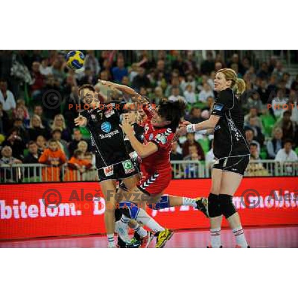 Ljudmila Bodnieva in action during Hanball game Krim Mercator - Larvik, EHF Champions League 2011-2011, Arena Stozice, Ljubljana, 13.11.2011 