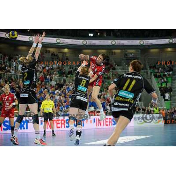 Kristina Franjic in action during Hanball game Krim Mercator - Larvik, EHF Champions League 2011-2011, Arena Stozice, Ljubljana, 13.11.2011 