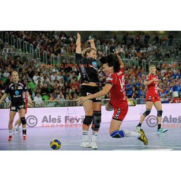Ljudmila Bodnieva in action during Hanball game Krim Mercator - Larvik, EHF Champions League 2011-2011, Arena Stozice, Ljubljana, 13.11.2011 