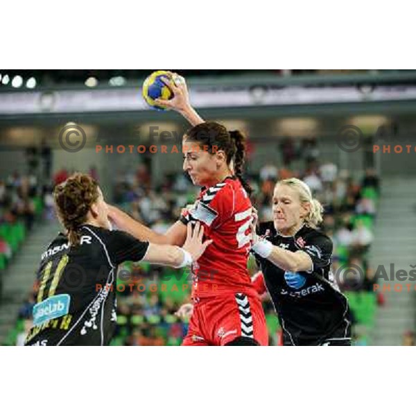 Andrea Penezic in action during Hanball game Krim Mercator - Larvik, EHF Champions League 2011-2011, Arena Stozice, Ljubljana, 13.11.2011 