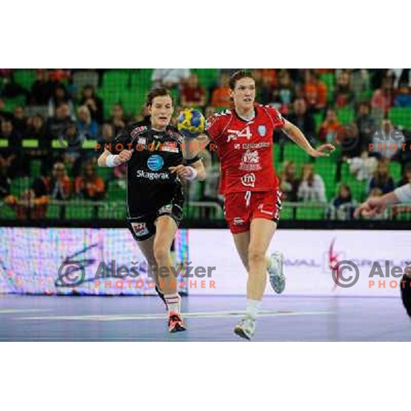 Kristina Franjic in action during Hanball game Krim Mercator - Larvik, EHF Champions League 2011-2011, Arena Stozice, Ljubljana, 13.11.2011 
