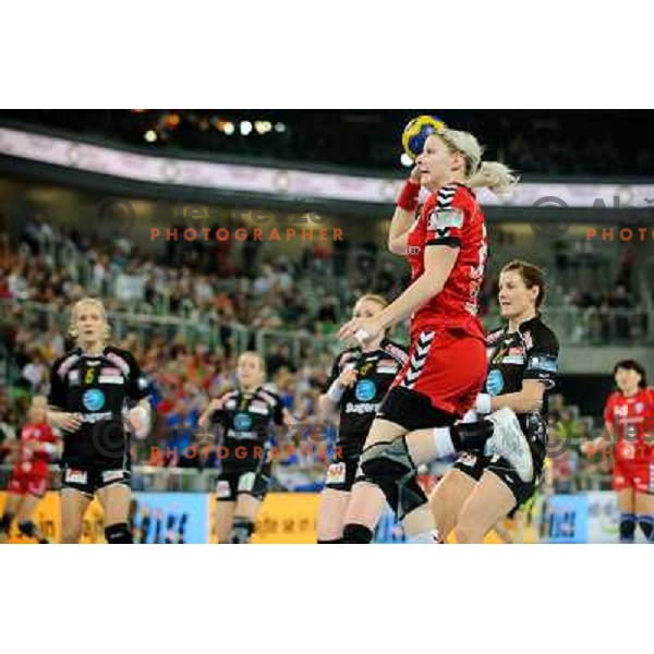 Tamara Mavsar in action during Hanball game Krim Mercator - Larvik, EHF Champions League 2011-2011, Arena Stozice, Ljubljana, 13.11.2011 