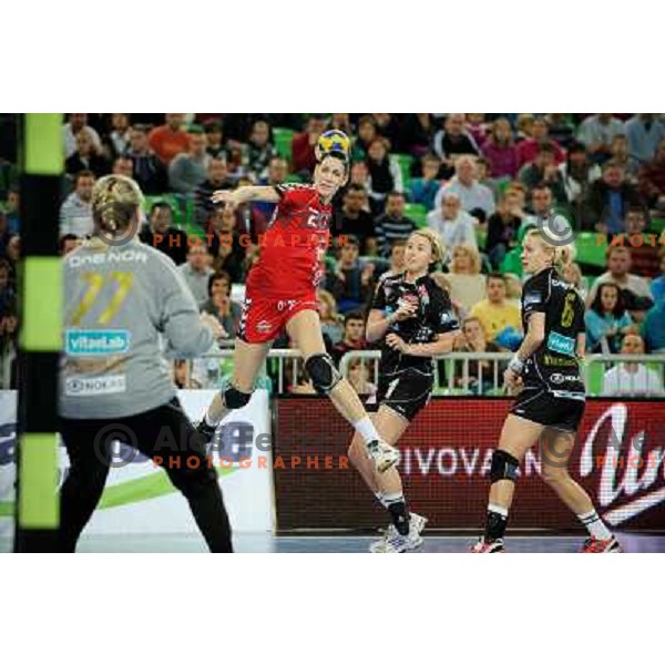 Alja Koren in action during Hanball game Krim Mercator - Larvik, EHF Champions League 2011-2011, Arena Stozice, Ljubljana, 13.11.2011 