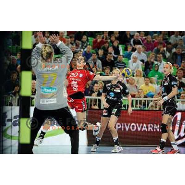 Alja Koren in action during Hanball game Krim Mercator - Larvik, EHF Champions League 2011-2011, Arena Stozice, Ljubljana, 13.11.2011 