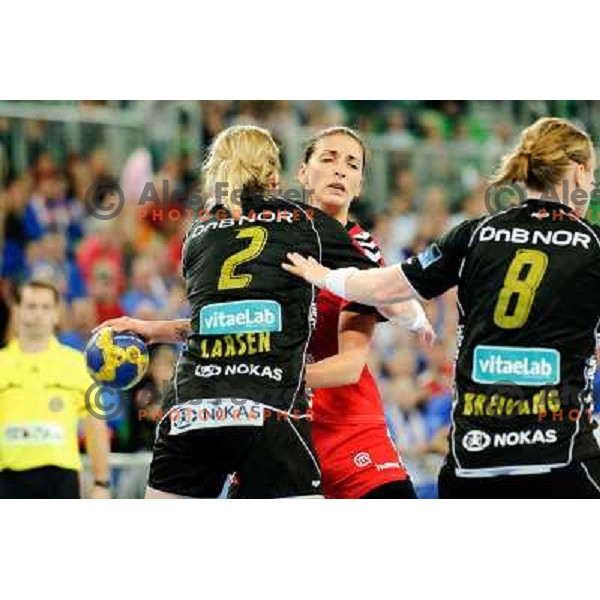 Andrea Penezic in action during Hanball game Krim Mercator - Larvik, EHF Champions League 2011-2011, Arena Stozice, Ljubljana, 13.11.2011 