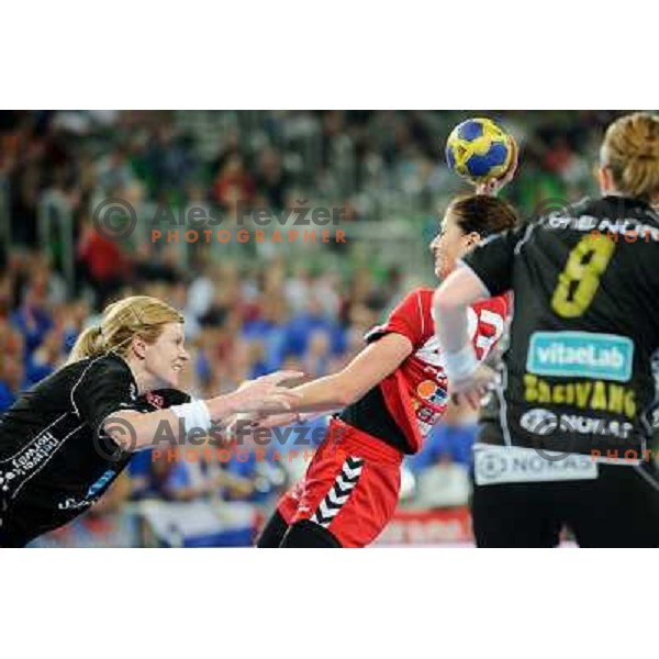 Andrea Penezic in action during Hanball game Krim Mercator - Larvik, EHF Champions League 2011-2011, Arena Stozice, Ljubljana, 13.11.2011 