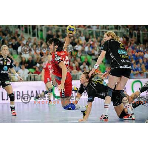 Ljudmila Bodnieva in action during Hanball game Krim Mercator - Larvik, EHF Champions League 2011-2011, Arena Stozice, Ljubljana, 13.11.2011 