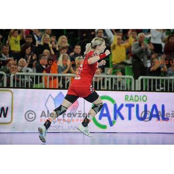Tamara Mavsar in action during Hanball game Krim Mercator - Larvik, EHF Champions League 2011-2011, Arena Stozice, Ljubljana, 13.11.2011 