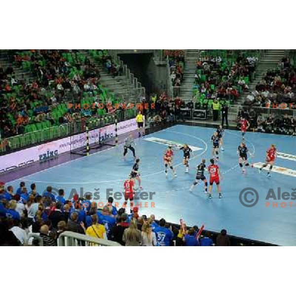 in action during Hanball game Krim Mercator - Larvik, EHF Champions League 2011-2011, Arena Stozice, Ljubljana, 13.11.2011 
