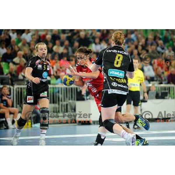 Andrea Penezic in action during Hanball game Krim Mercator - Larvik, EHF Champions League 2011-2011, Arena Stozice, Ljubljana, 13.11.2011 