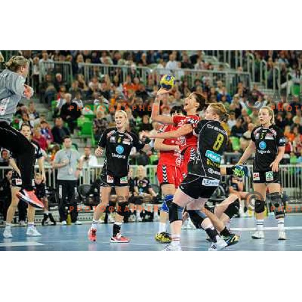 Andrea Penezic in action during Hanball game Krim Mercator - Larvik, EHF Champions League 2011-2011, Arena Stozice, Ljubljana, 13.11.2011 
