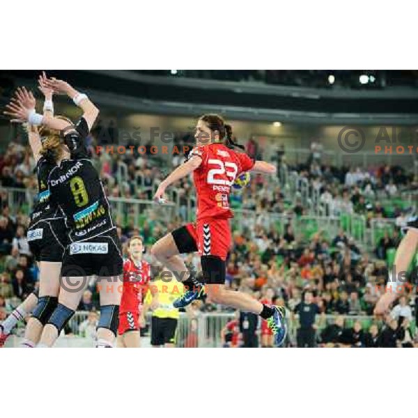 Andrea Penezic in action during Hanball game Krim Mercator - Larvik, EHF Champions League 2011-2011, Arena Stozice, Ljubljana, 13.11.2011 