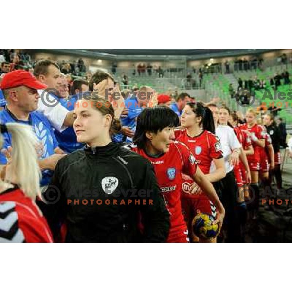 Krimovci, Neja Soberl in action during Hanball game Krim Mercator - Larvik, EHF Champions League 2011-2011, Arena Stozice, Ljubljana, 13.11.2011 
