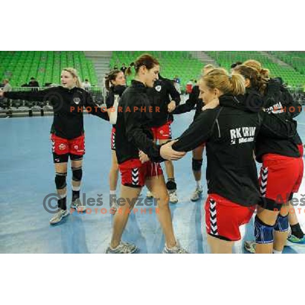 Krim players in action during Hanball game Krim Mercator - Larvik, EHF Champions League 2011-2011, Arena Stozice, Ljubljana, 13.11.2011 