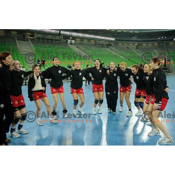 Krim players in action during Hanball game Krim Mercator - Larvik, EHF Champions League 2011-2011, Arena Stozice, Ljubljana, 13.11.2011 