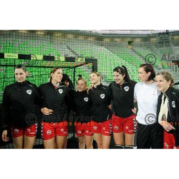 Krim players in action during Hanball game Krim Mercator - Larvik, EHF Champions League 2011-2011, Arena Stozice, Ljubljana, 13.11.2011 