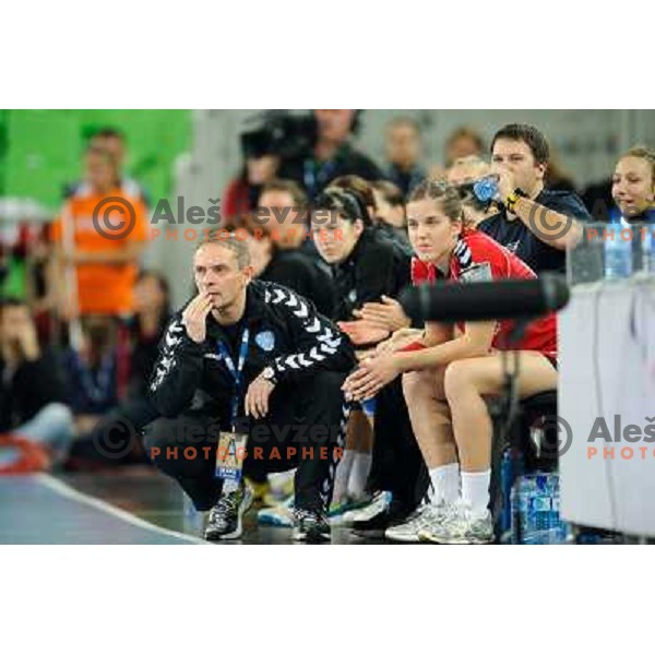 Tone Tiselj in action during Hanball game Krim Mercator - Larvik, EHF Champions League 2011-2011, Arena Stozice, Ljubljana, 13.11.2011 