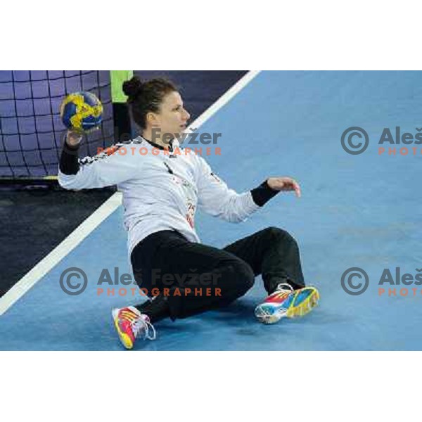 Jelena Grubisic in action during Hanball game Krim Mercator - Larvik, EHF Champions League 2011-2011, Arena Stozice, Ljubljana, 13.11.2011 