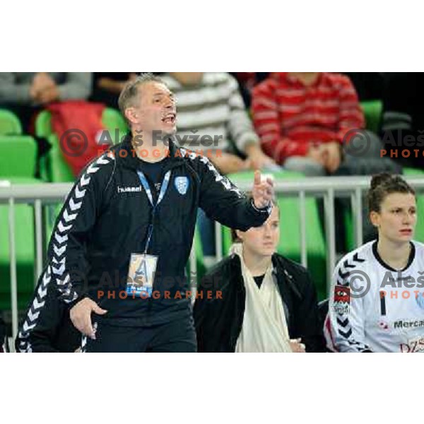 Tone Tiselj in action during Hanball game Krim Mercator - Larvik, EHF Champions League 2011-2011, Arena Stozice, Ljubljana, 13.11.2011 