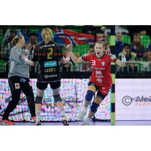 Iris Gubernic in action during Hanball game Krim Mercator - Larvik, EHF Champions League 2011-2011, Arena Stozice, Ljubljana, 13.11.2011 