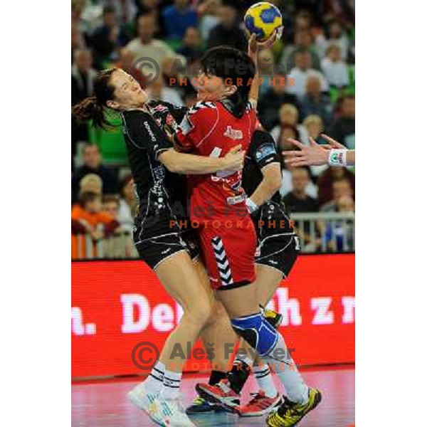 Ljudmila Bodnieva in action during Hanball game Krim Mercator - Larvik, EHF Champions League 2011-2011, Arena Stozice, Ljubljana, 13.11.2011 