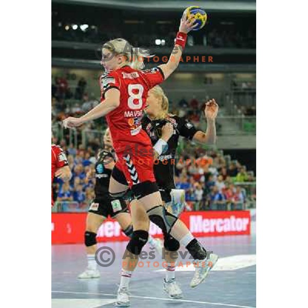 Tamara Mavsar in action during Hanball game Krim Mercator - Larvik, EHF Champions League 2011-2011, Arena Stozice, Ljubljana, 13.11.2011 