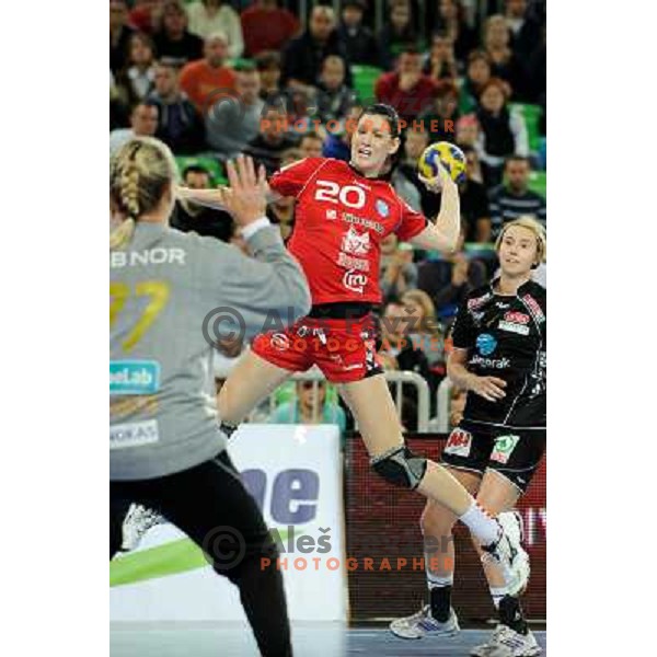 Alja Koren in action during Hanball game Krim Mercator - Larvik, EHF Champions League 2011-2011, Arena Stozice, Ljubljana, 13.11.2011 
