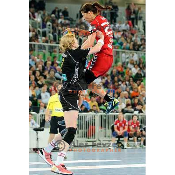 Andrea Penezic in action during Hanball game Krim Mercator - Larvik, EHF Champions League 2011-2011, Arena Stozice, Ljubljana, 13.11.2011 