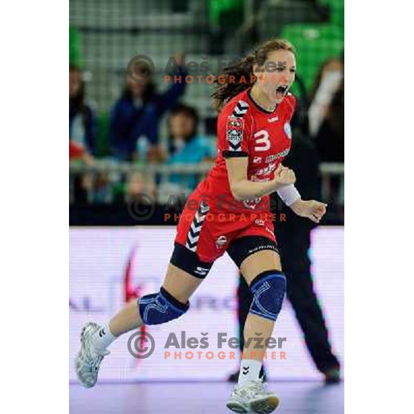 Iris Gubernic in action during Hanball game Krim Mercator - Larvik, EHF Champions League 2011-2011, Arena Stozice, Ljubljana, 13.11.2011 