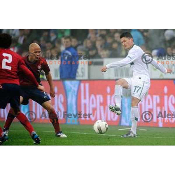 Andraz Kirm in action during football game Slovenia - USA, Friendly match, Stozice, Ljubljana, 15.11.2011 