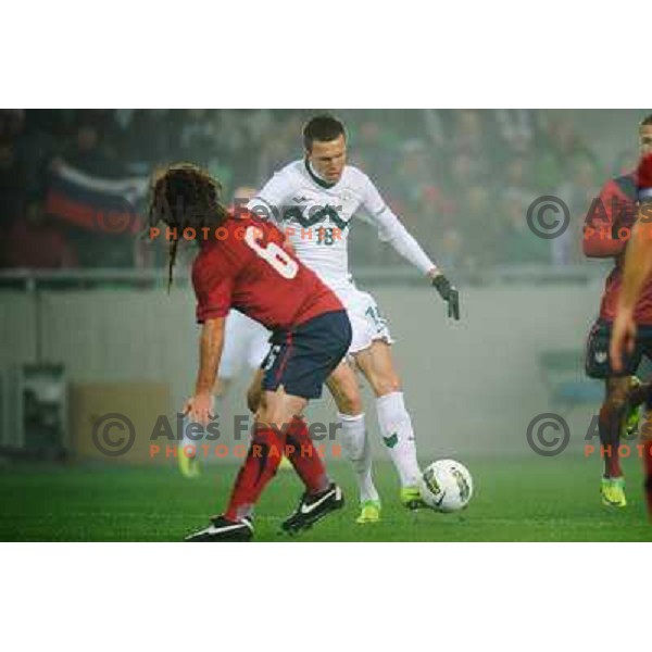 Josip Ilicic in action during football game Slovenia - USA, Friendly match, Stozice, Ljubljana, 15.11.2011 