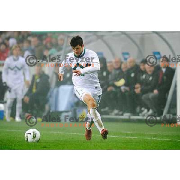 Miso Brecko in action during football game Slovenia - USA, Friendly match, Stozice, Ljubljana, 15.11.2011 