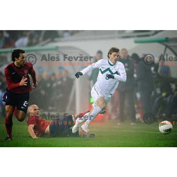 Dejan Lazarevic in action during football game Slovenia - USA, Friendly match, Stozice, Ljubljana, 15.11.2011 