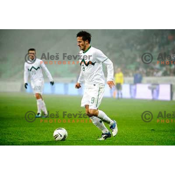 Zlatan Ljubljankic in action during football game Slovenia - USA, Friendly match, Stozice, Ljubljana, 15.11.2011 