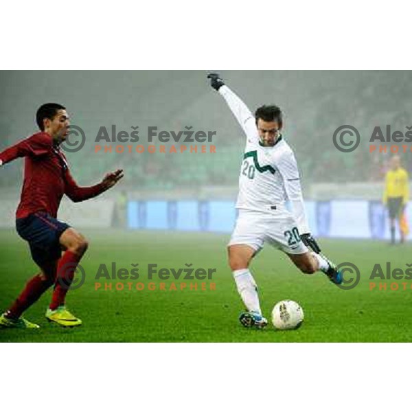 Armin Bacinovic in action during football game Slovenia - USA, Friendly match, Stozice, Ljubljana, 15.11.2011 