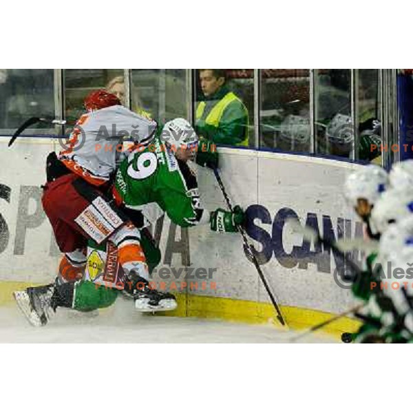 Anze Ropret in action during EBEL league regular season game 23 between Tilia Olimpija- Acroni Jesenice, played in Hala Tivoli, Ljubljana, Slovenia on November 20, 2011 