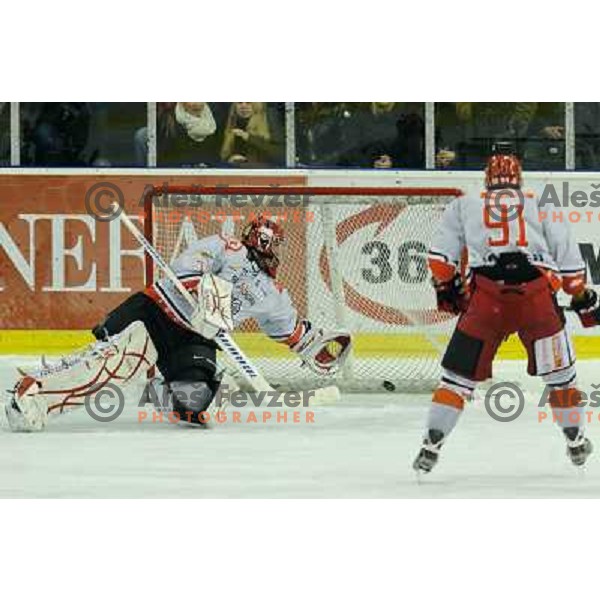 Michal Fikrt in action during EBEL league regular season game 23 between Tilia Olimpija- Acroni Jesenice, played in Hala Tivoli, Ljubljana, Slovenia on November 20, 2011 