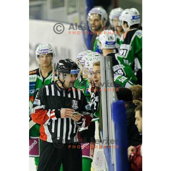 Hannu Järvenpää in action during EBEL league regular season game 23 between Tilia Olimpija- Acroni Jesenice, played in Hala Tivoli, Ljubljana, Slovenia on November 20, 2011 