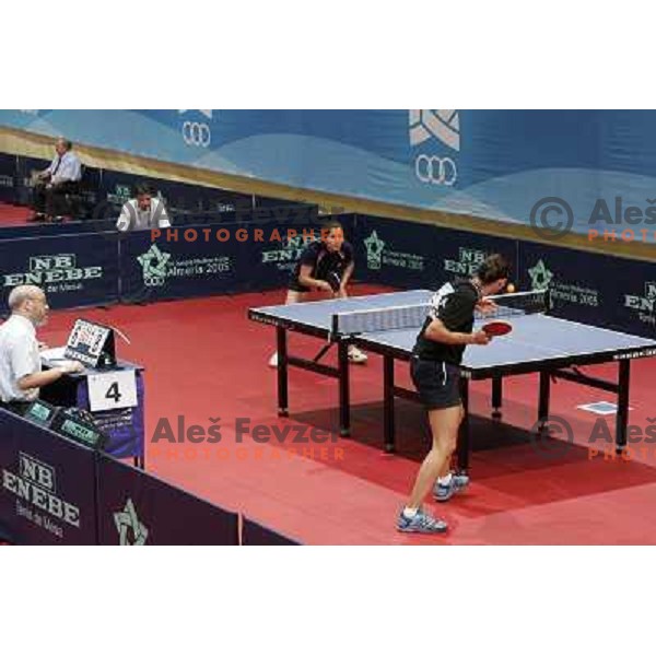 Biljana Todorovic of Slovenia table tennis team in action during XV mediterranean Games in Almeria, Spain on June 2005 