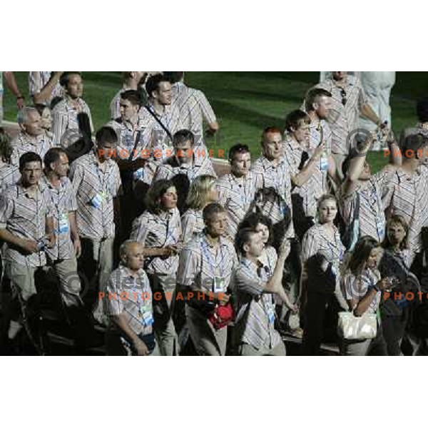 Team of Slovenia at Opening Ceremony at XV mediterranean Games in Almeria, Spain on June 2005 