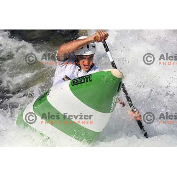 Blaz Cof of Slovenia during practice session at kayak&canoe world cup course in Tacen, Ljubljana, slovenia on September 14, 2011 