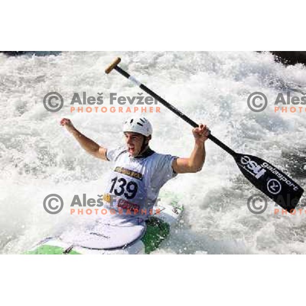 Blaz Cof of Slovenia during practice session at kayak&canoe world cup course in Tacen, Ljubljana, slovenia on September 14, 2011 