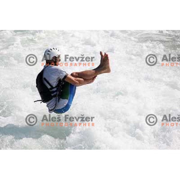 Blaz Cof of Slovenia during practice session at kayak&canoe world cup course in Tacen, Ljubljana, slovenia on September 14, 2011 