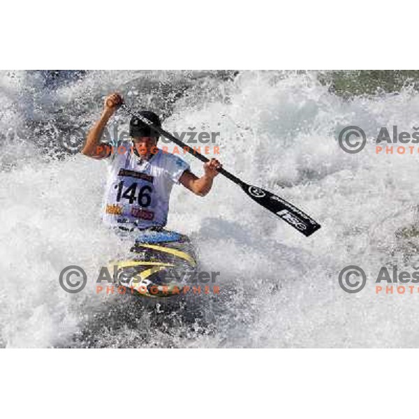 Anze Bercic of Slovenia during practice session at kayak&canoe world cup course in Tacen, Ljubljana, Slovenia on September 14, 2011 