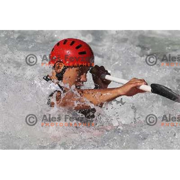 Jure Lenarcic of Slovenia during practice session at kayak&canoe world cup course in Tacen, Ljubljana, Slovenia on September 14, 2011 